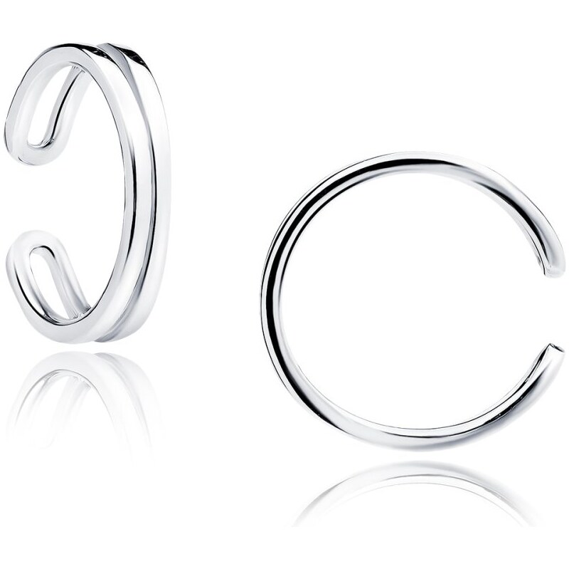 Pravé stříbro Stříbrná záušnice 925 dvojitá linie (ear cuff) – 1 ks 114994220
