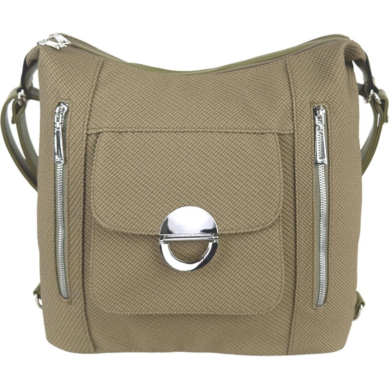 Tapple Velký hnědozelený / khaki kabelko-batoh 2v1 s kapsami Callie 114995857