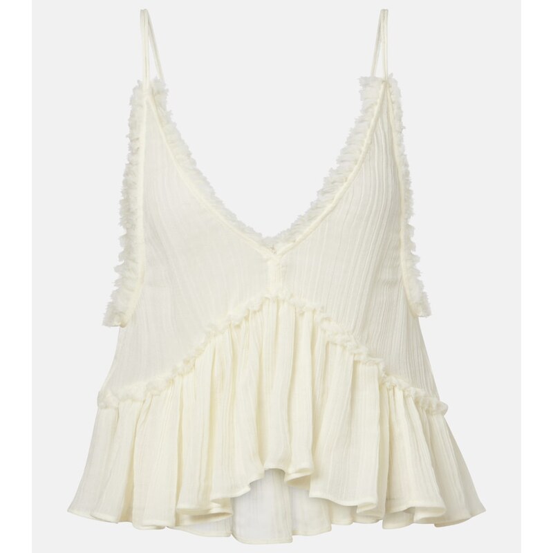 The Attico Ruffled cotton camisole top