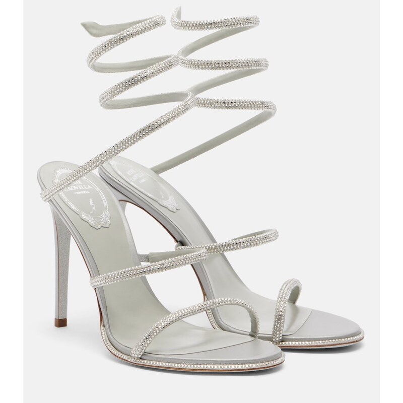 Rene Caovilla Cleo embellished satin sandals