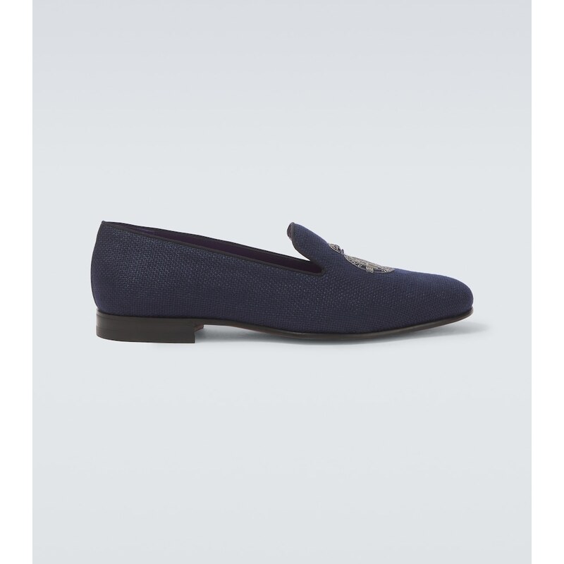 Ralph Lauren Purple Label Alonzo embroidered linen loafers