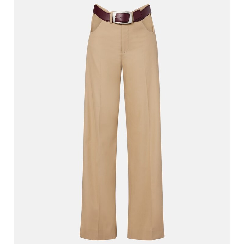 Jean Paul Gaultier Cutout cotton wide-leg pants