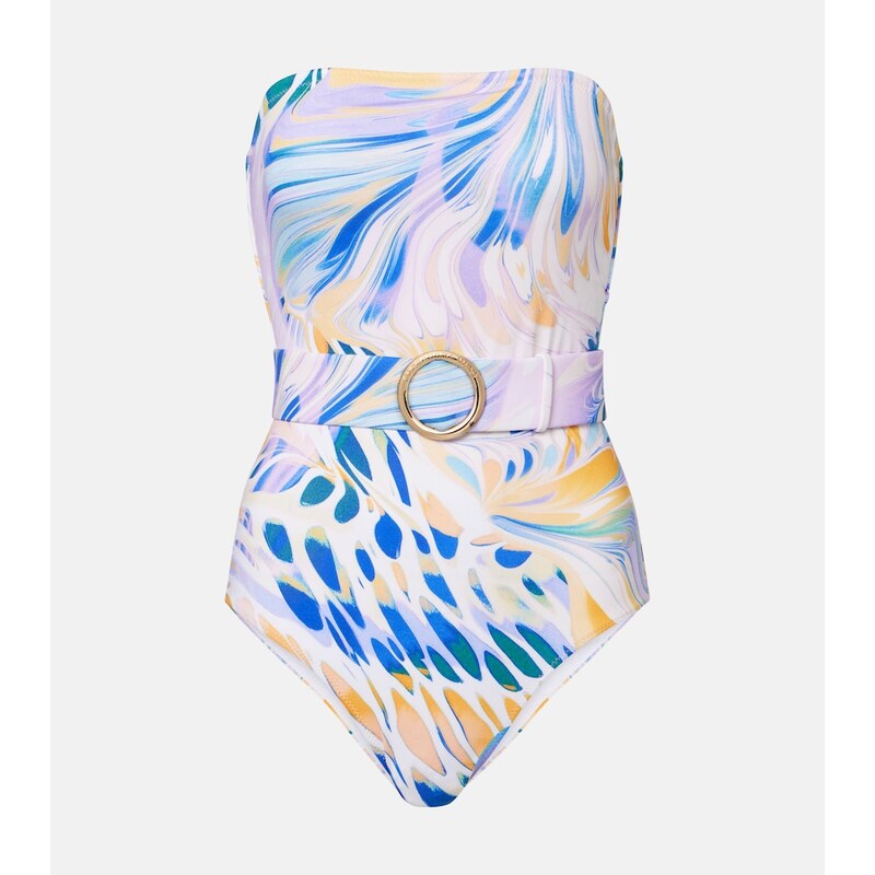 Alexandra Miro Iris belted printed swimsuit