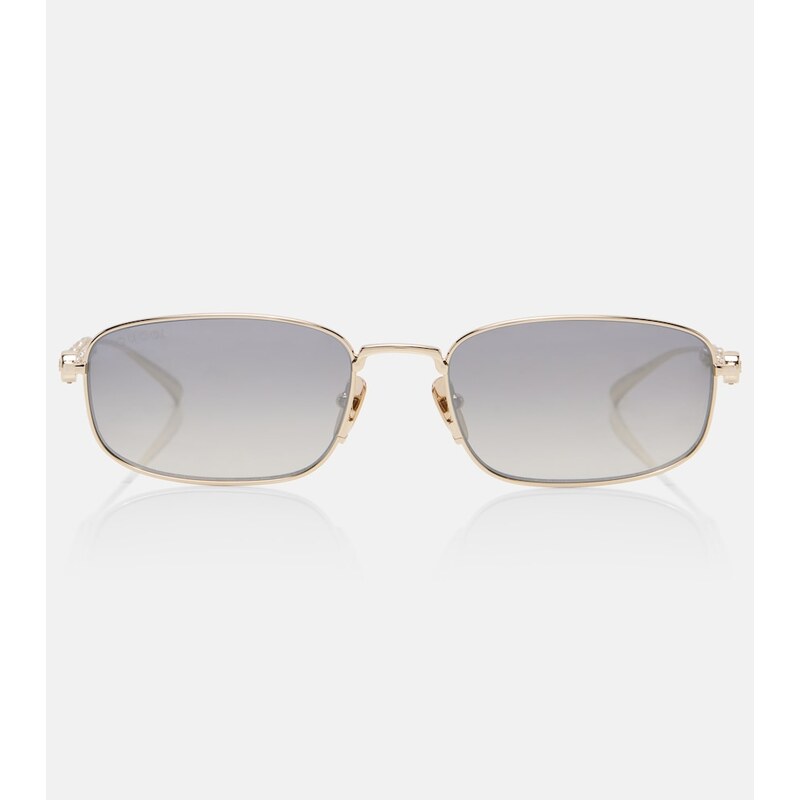 Gucci Bamboo crystal-embellished rectangular sunglasses