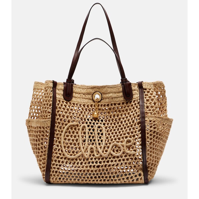 Chloé Chloé Iconic raffia shoulder bag