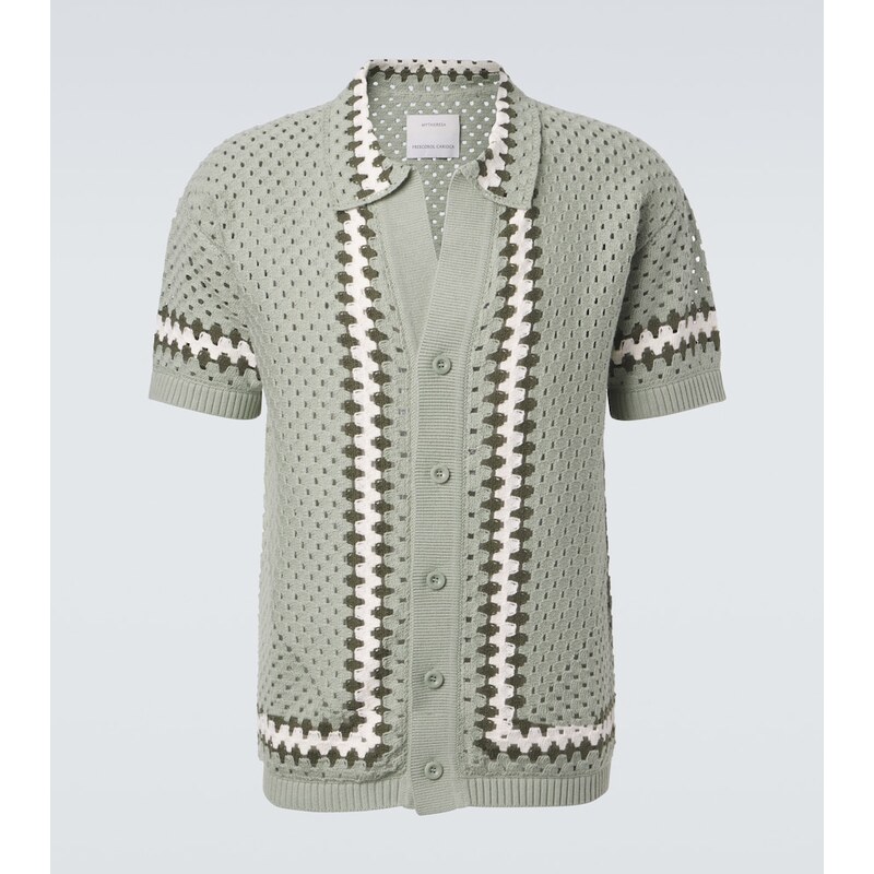 Frescobol Carioca Pinto crochet cotton shirt