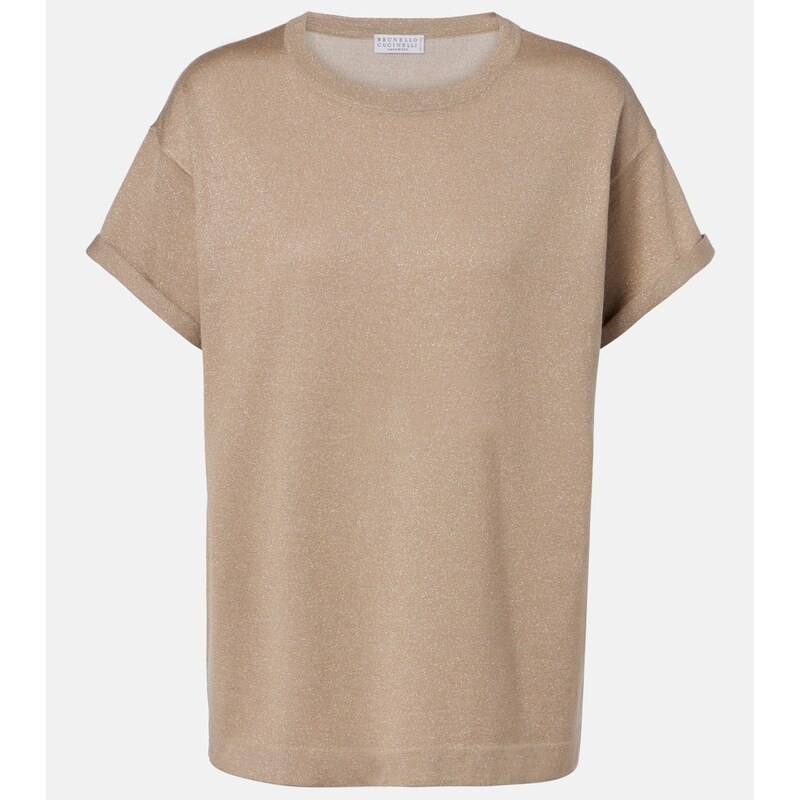 Brunello Cucinelli LurexÂ cashmere and silk-blend T-shirt