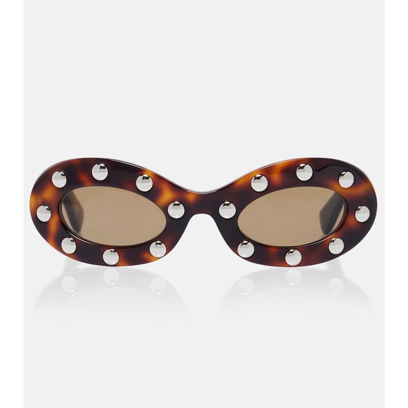 Valentino VLogo studded oval sunglasses
