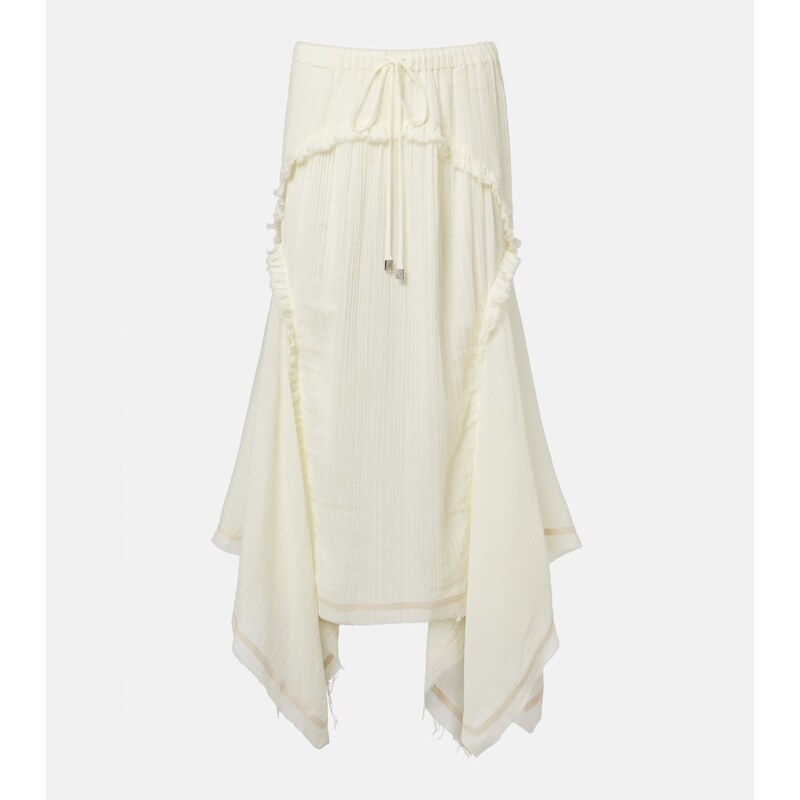 The Attico Ruffled cotton maxi skirt