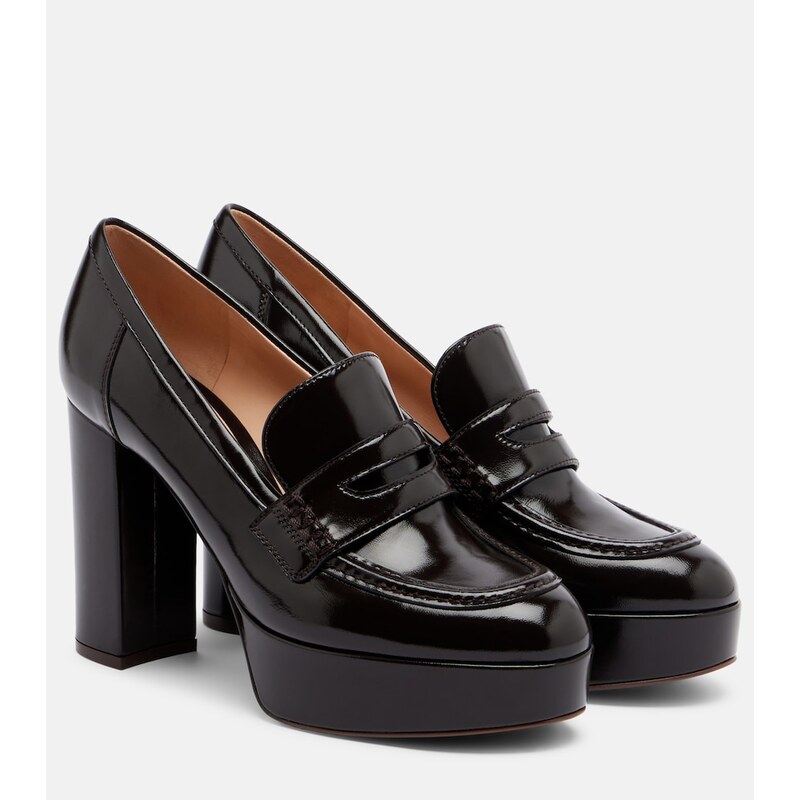 Gianvito Rossi Patent leather loafer pumps
