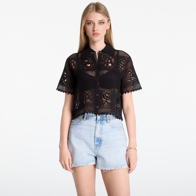 Tričko AllSaints Kyra Polo Tee Black L