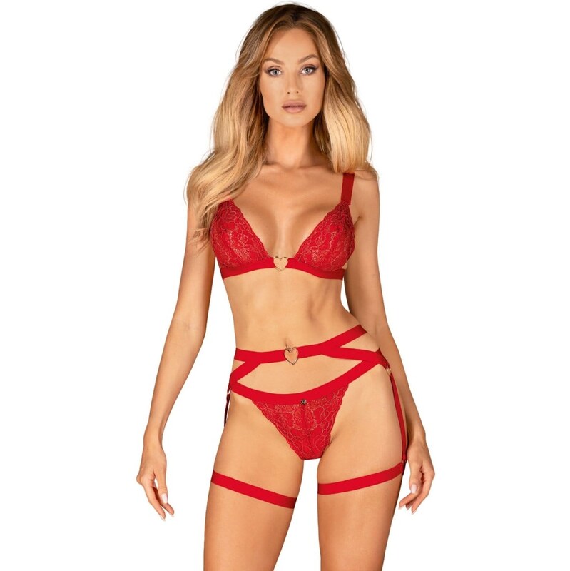 Postroj Obsessive Elianes Harness, elastický červený postroj 114936972
