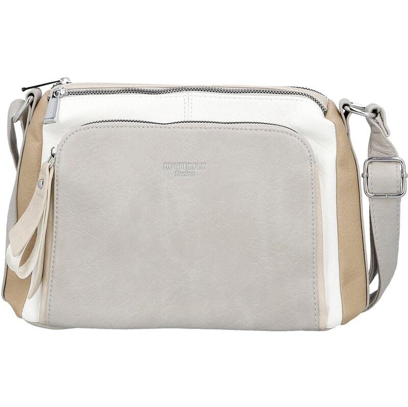Dámská crossbody kabelka šedá/béžová - Firenze Joelle šedá