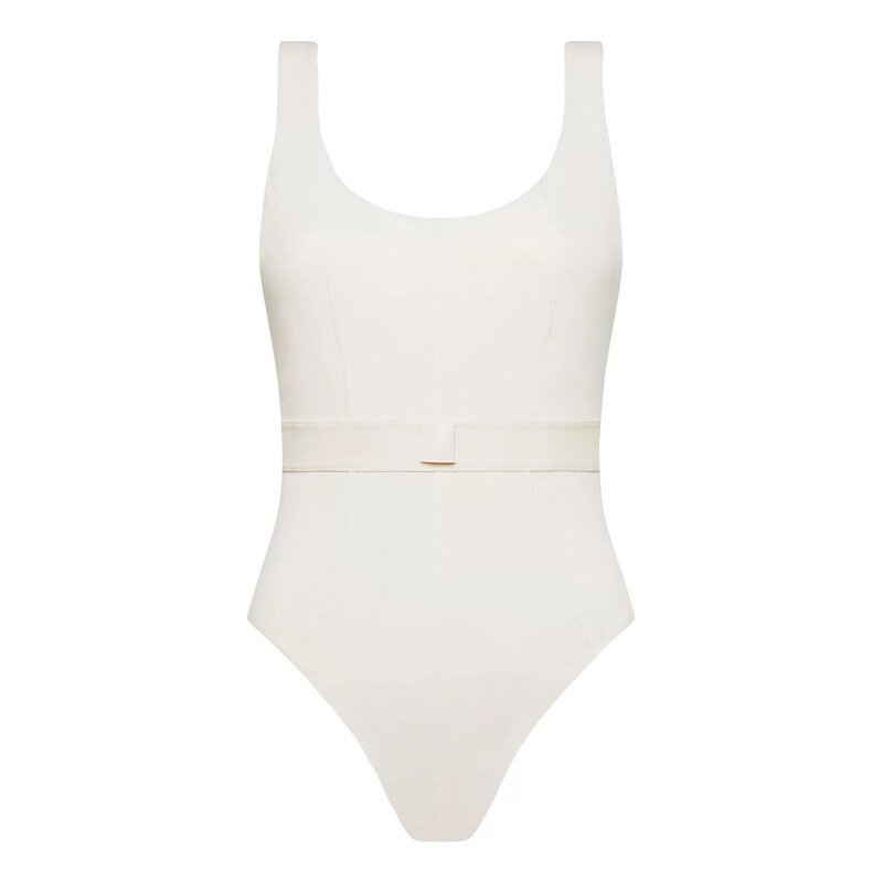 Dámské jednodílné plavky Monogram Rib KW0KW02151-PGA - Calvin