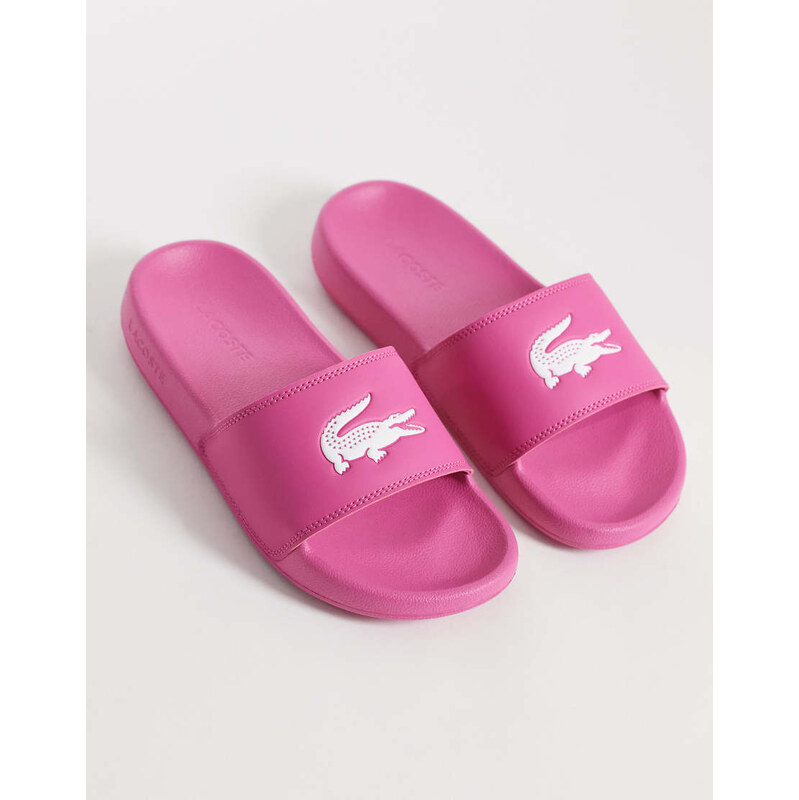 Lacoste Serve 0.0 logo sliders in pink