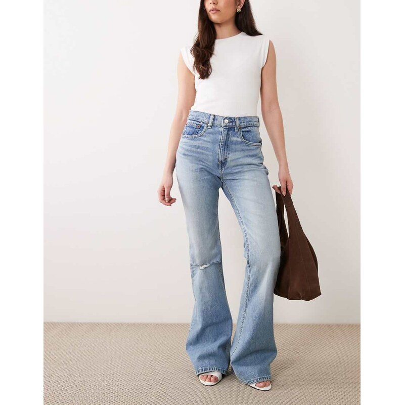 Polo Ralph Lauren full length flare jeans in medium blue wash