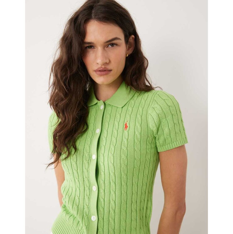 Polo Ralph Lauren short sleeve cardigan in green