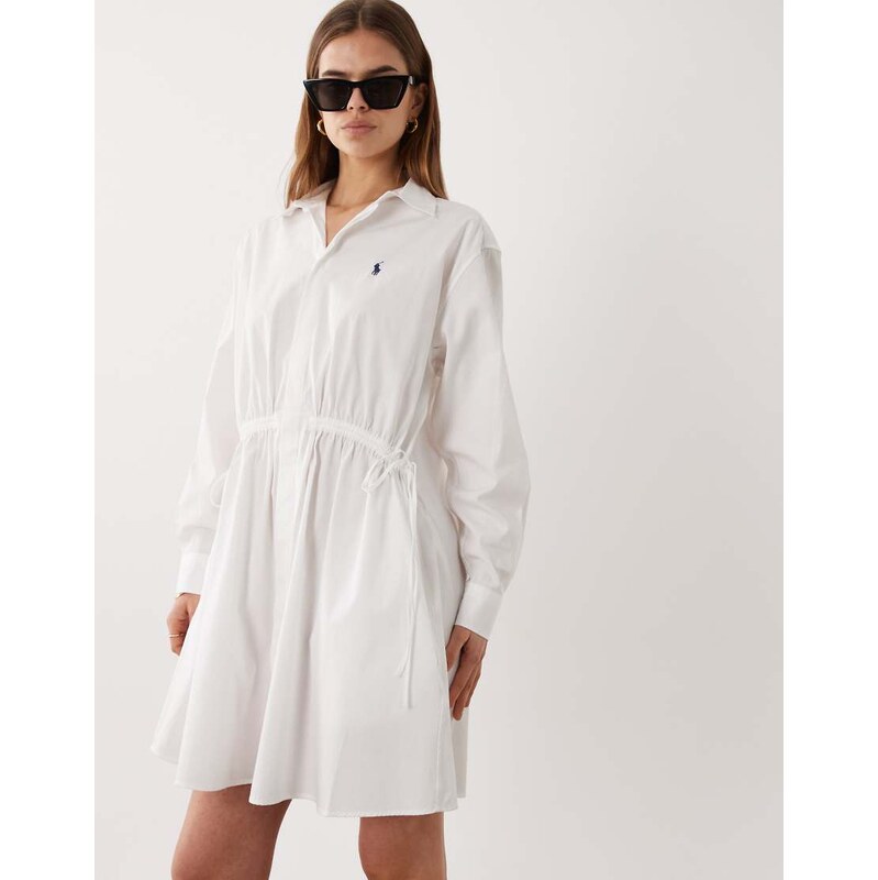 Polo Ralph Lauren longsleeve woven shirt day dress in white