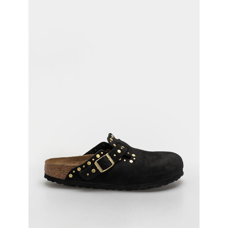 Birkenstock Boston Rivets Suede Leather Narrow (black)černá 115002462