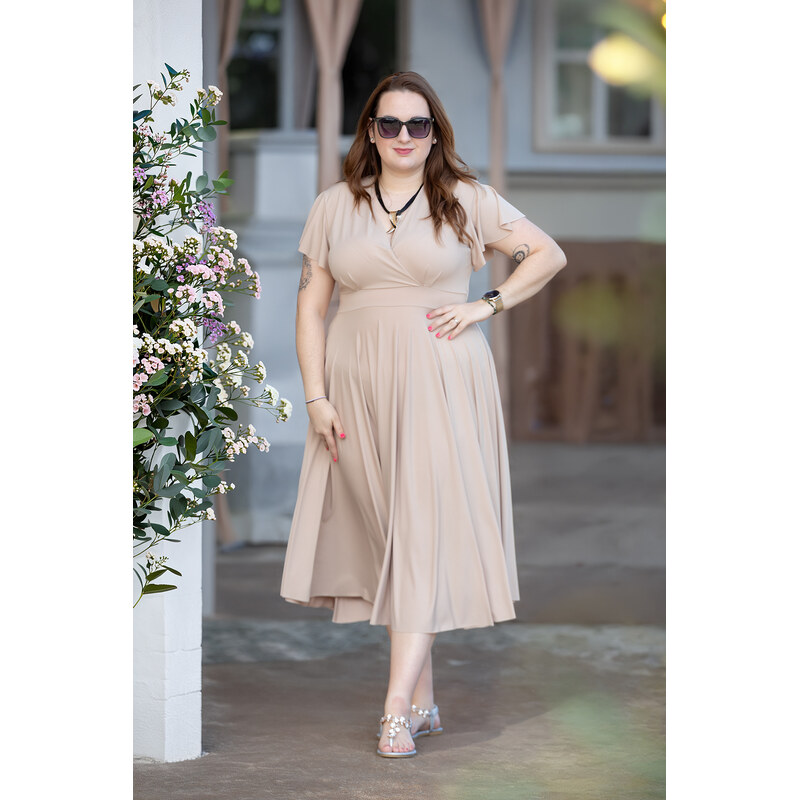 Italy fashion Letní šaty HERMIE Barva: Krémová, Velikost: UNI: L-2XL 115003268