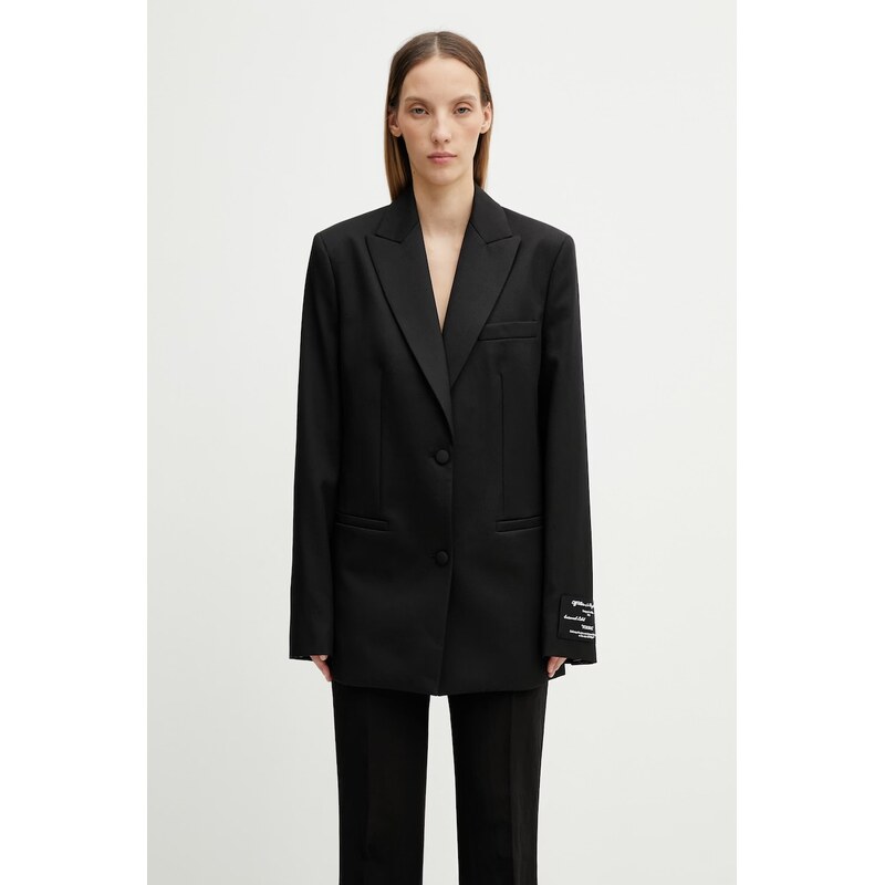 Off-White Tomboy Label jednořadé sako vlněné dámské