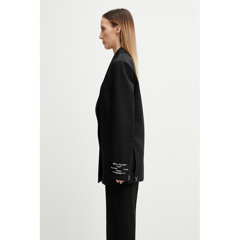 Off-White Tomboy Label jednořadé sako vlněné dámské