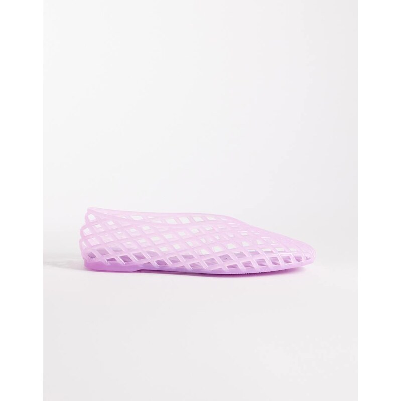 ASOS DESIGN Luminous jelly caged ballets in lilac-Purple 115499452