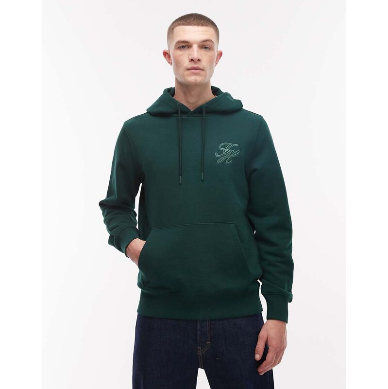 Tommy Hilfiger script monogram hoodie in dark green