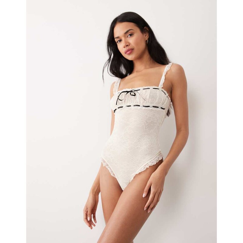 Wild Lovers Celeste lace bodysuit in ivory-White 115415030