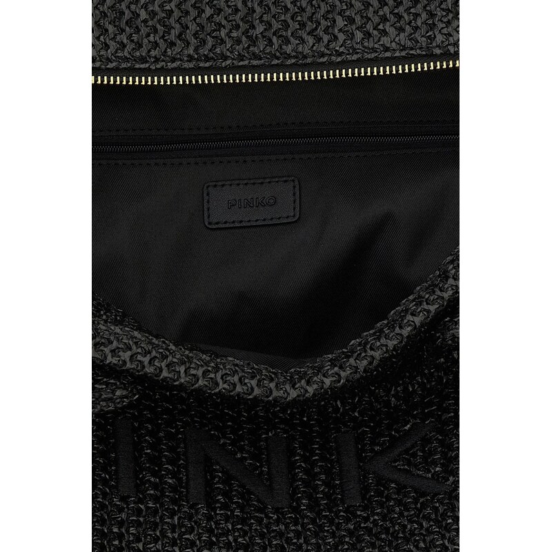 Dámská kabelka PINKO BEACH SHOPPER RAFIA 106673A39YZ99Q proutěná černá