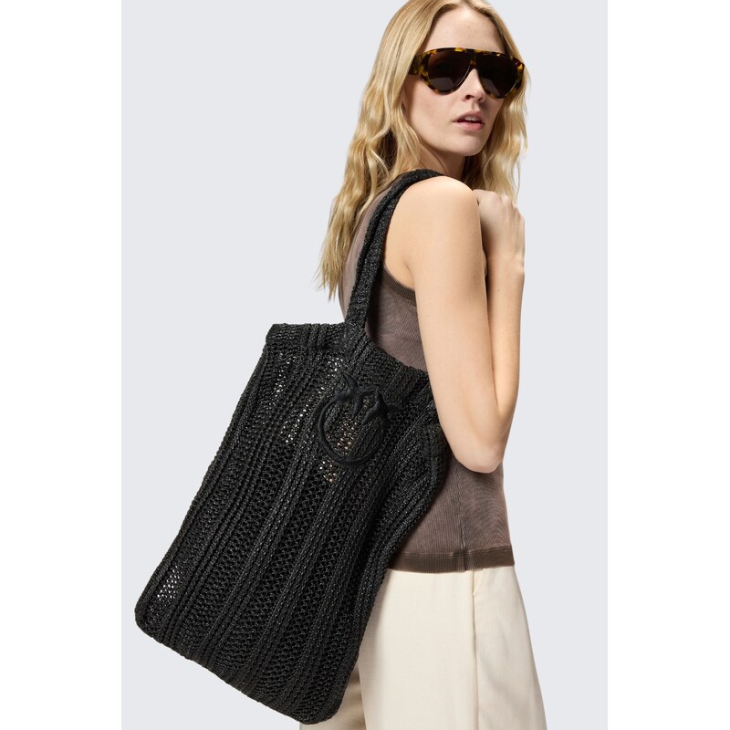 Dámská kabelka PINKO EASY TOTE BAG 106728A39YZ99 proutěná černá