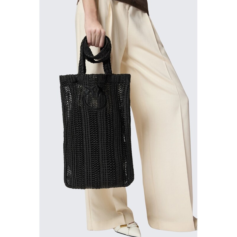 Dámská kabelka PINKO EASY TOTE BAG 106728A39YZ99 proutěná černá