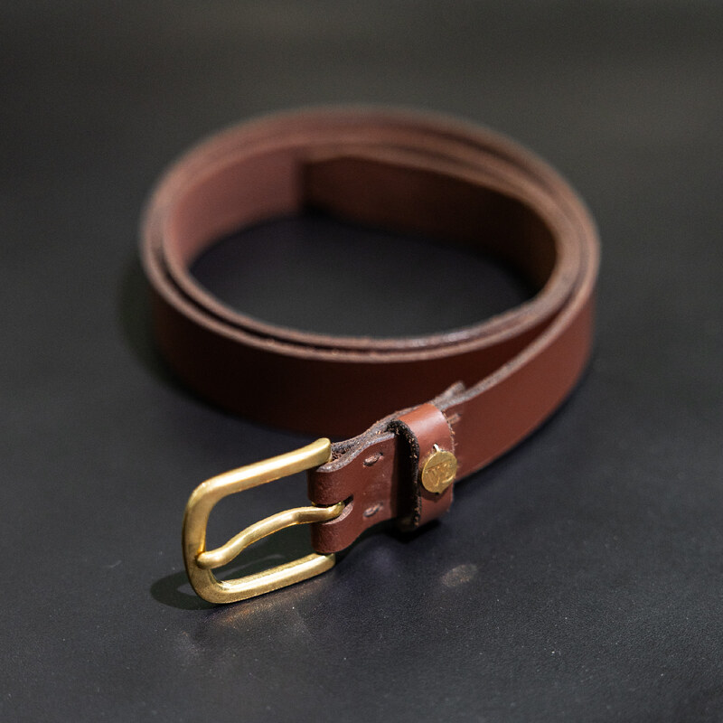 Dwojkový Dámský kožený opasek Woodstyle - Hnědá
