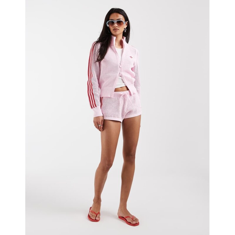 adidas Originals crochet shorts in pink