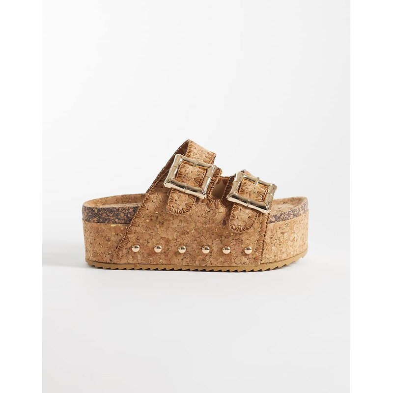 Azalea Wang Jainna platform sandals in cork-Neutral 115005271