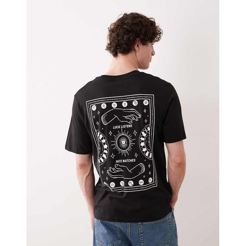 Jack & Jones oversized t-shirt with zodiac back print t-shirt in