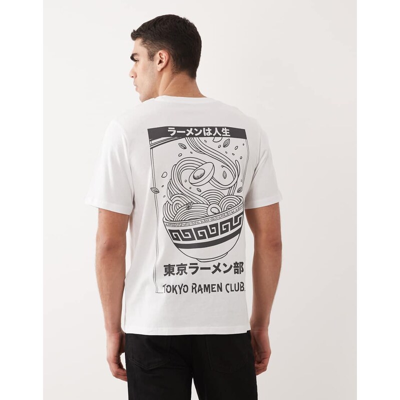 Jack & Jones oversized t-shirt with ramen club back print in