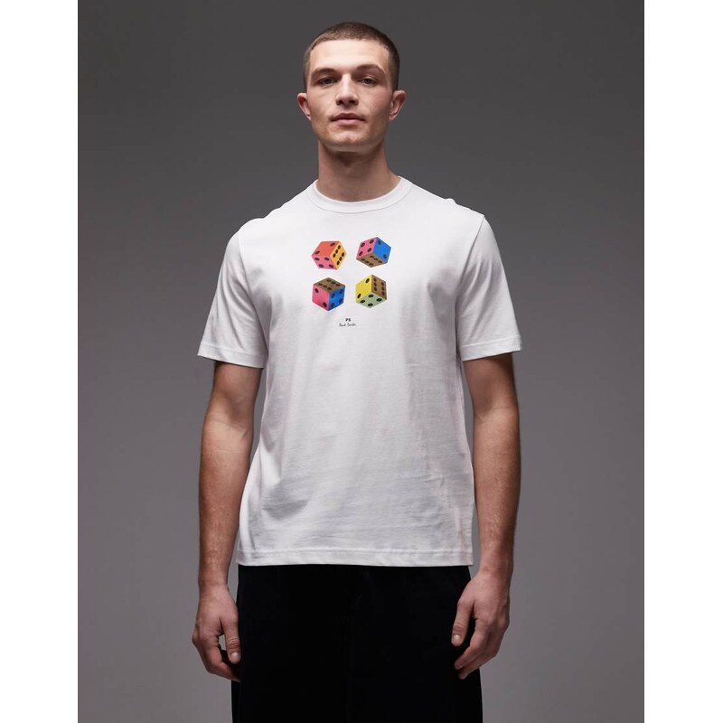 PS Paul Smith dice printed t-shirt in white