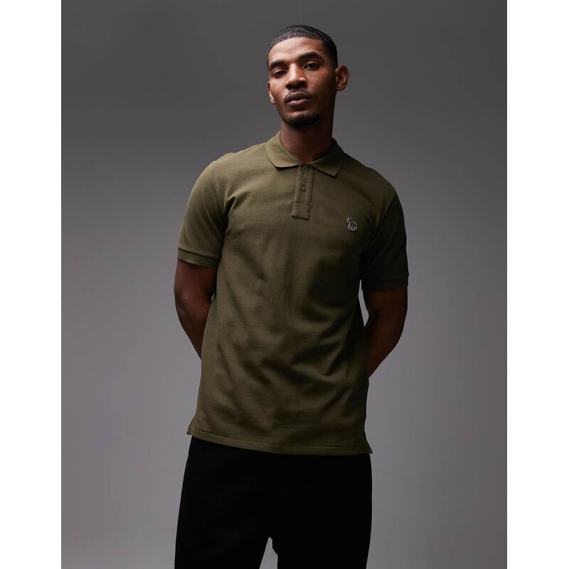 PS Paul Smith zebra logo polo t-shirt in brown