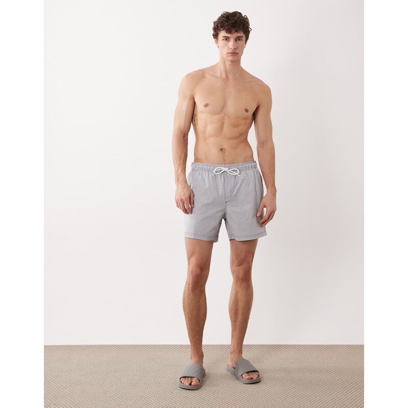 Jack & Jones seersucker stripe swimshorts in navy