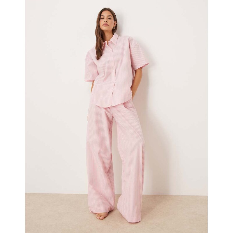 Calvin Klein long sleeve pyjama set in pink stripe 115005411