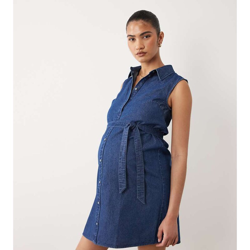 Mama.licious Mamalicious Maternity sleeveless tie waist button front 115005501