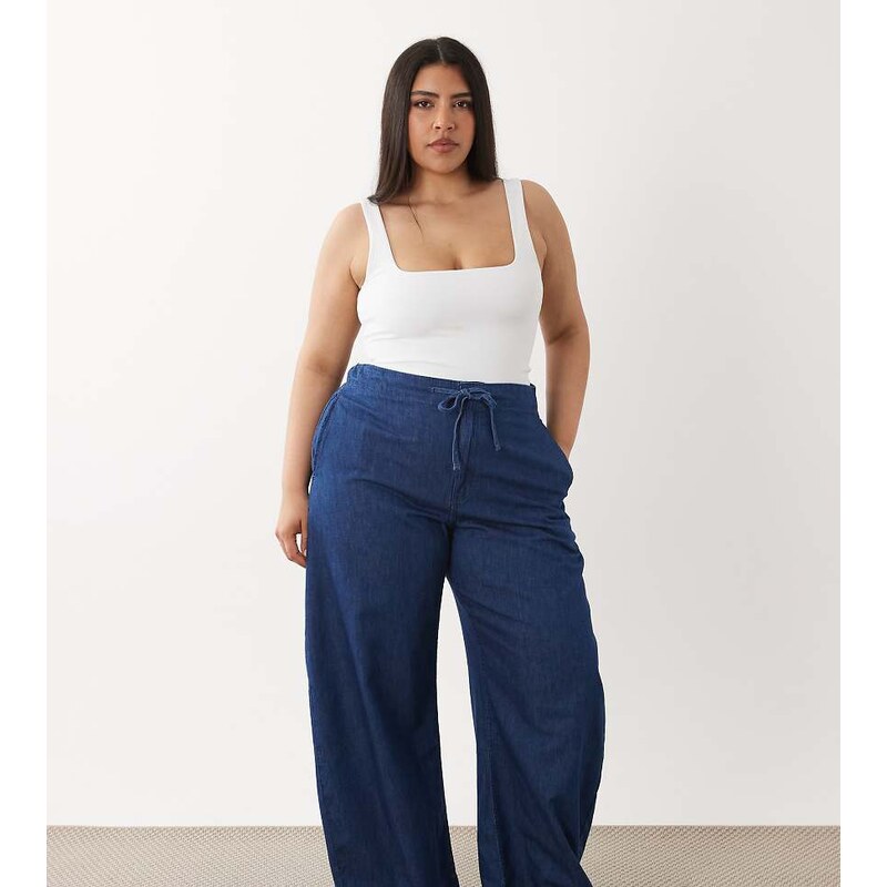 ASOS Curve ASOS DESIGN Curve lightweight pull on barrel trouser in 115522394