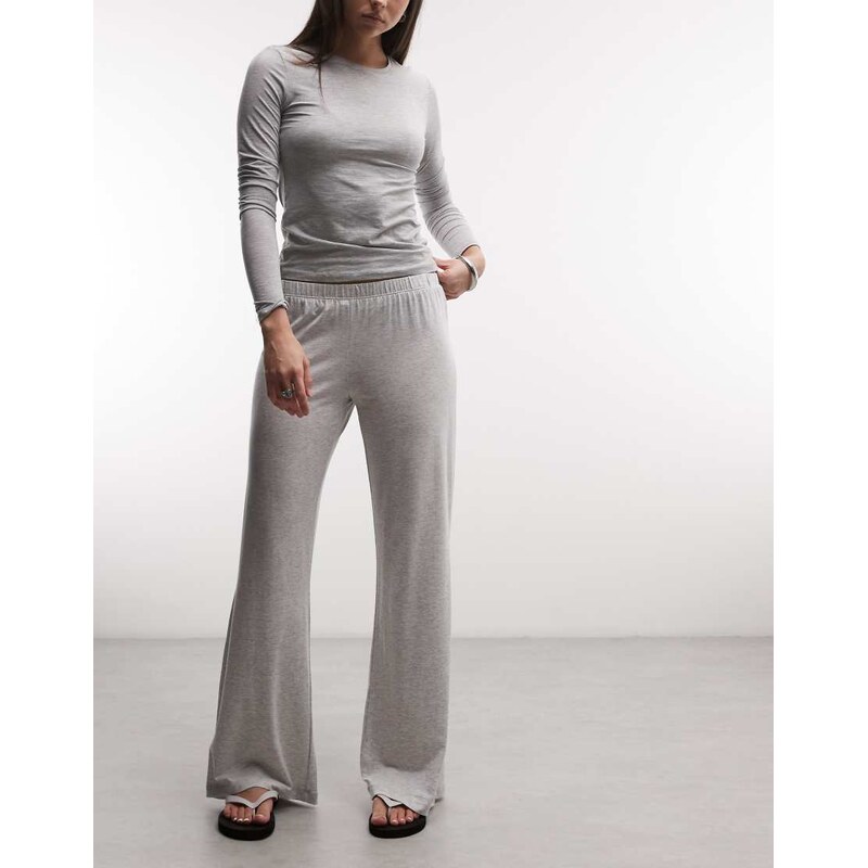 Weekday slouchy jersey trousers in grey melange