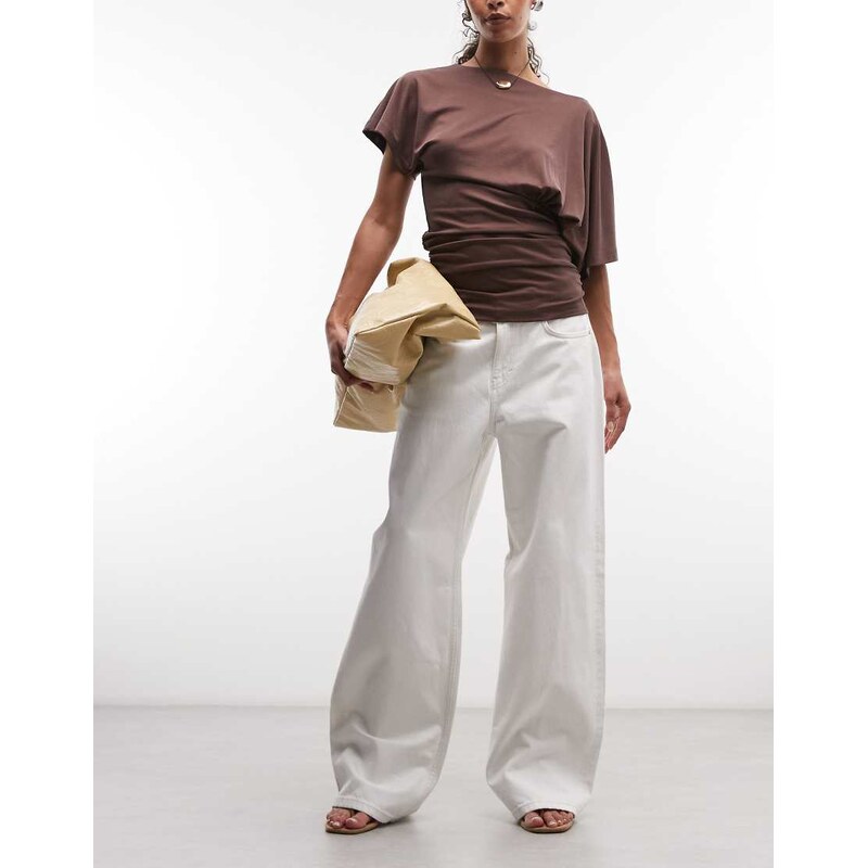 Weekday Missy low waist loose fit jeans in off-white
