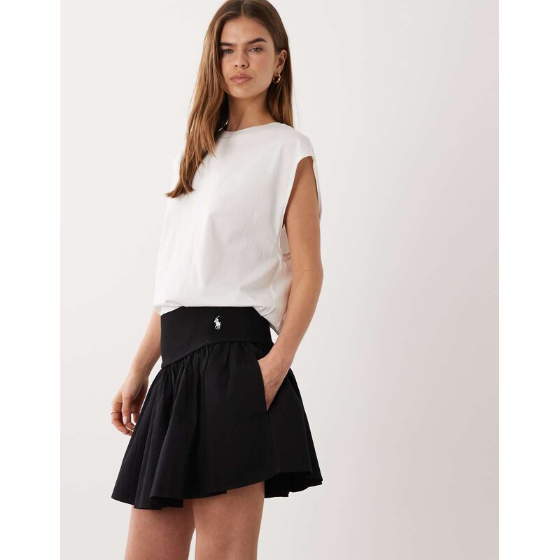Polo Ralph Lauren woven a-line skirt in black