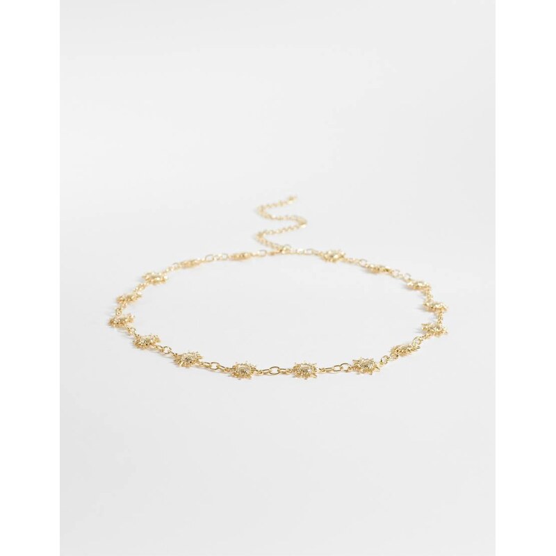 Pieces boho belt with sun charms in gold
