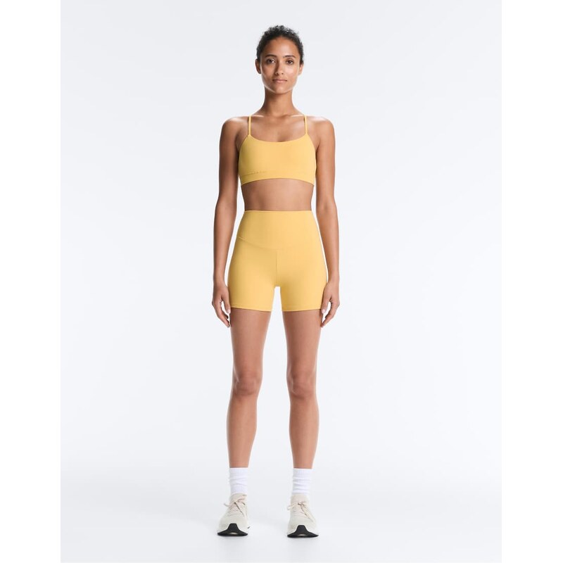 OYSHO Comfortlux high-rise 10cm hot pants in yellow and green 115005728