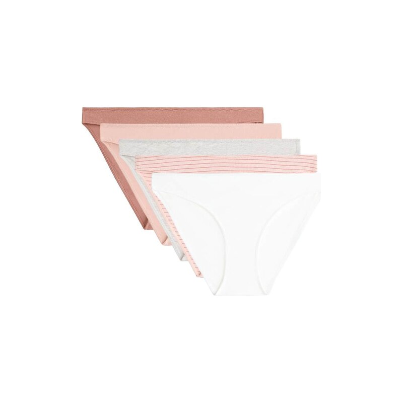 OYSHO 5 cotton blend classic briefs in blush-Pink 115005746