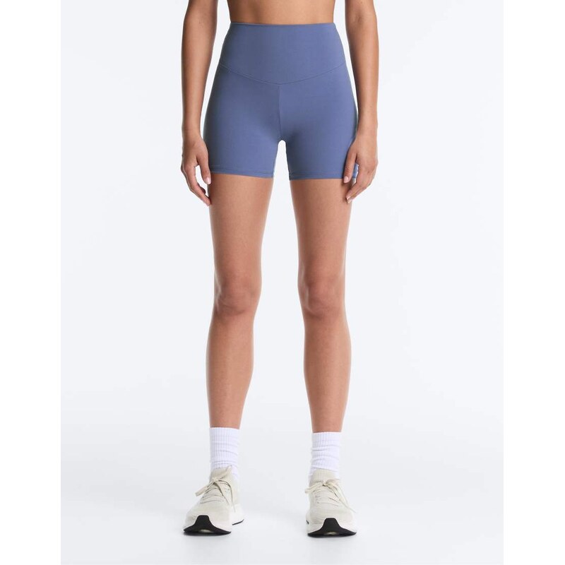 OYSHO Comfortlux high-rise 10cm hot pants in blue